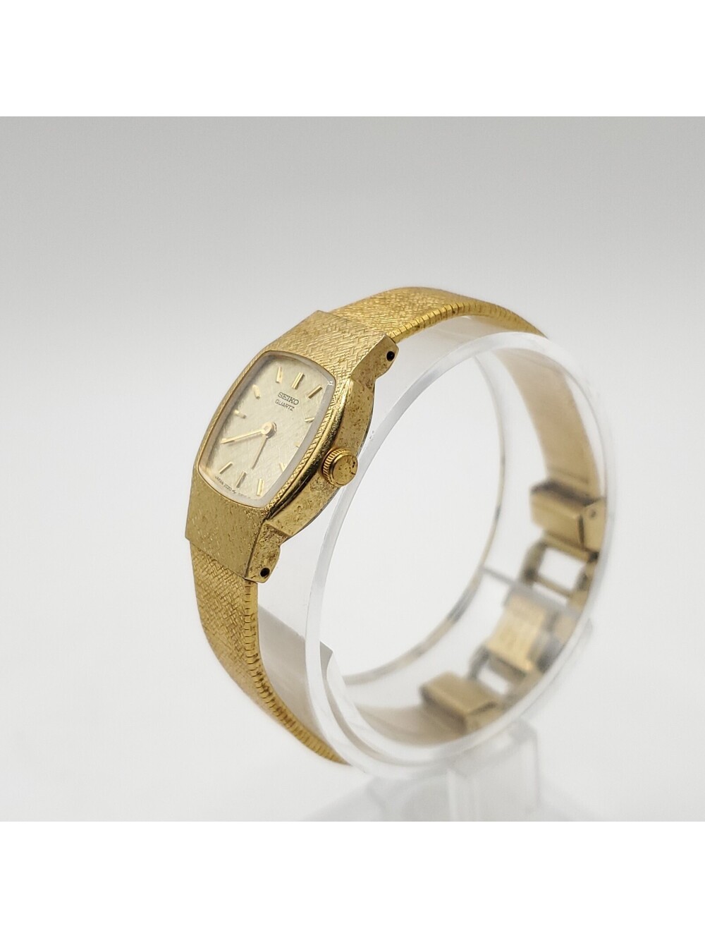 VTG Seiko Quartz Watch 2C20-5389 Women Gold Tone Barrel Analog New Battery - Picture 3 of 14